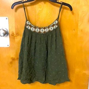 Green Patterned Tank Top